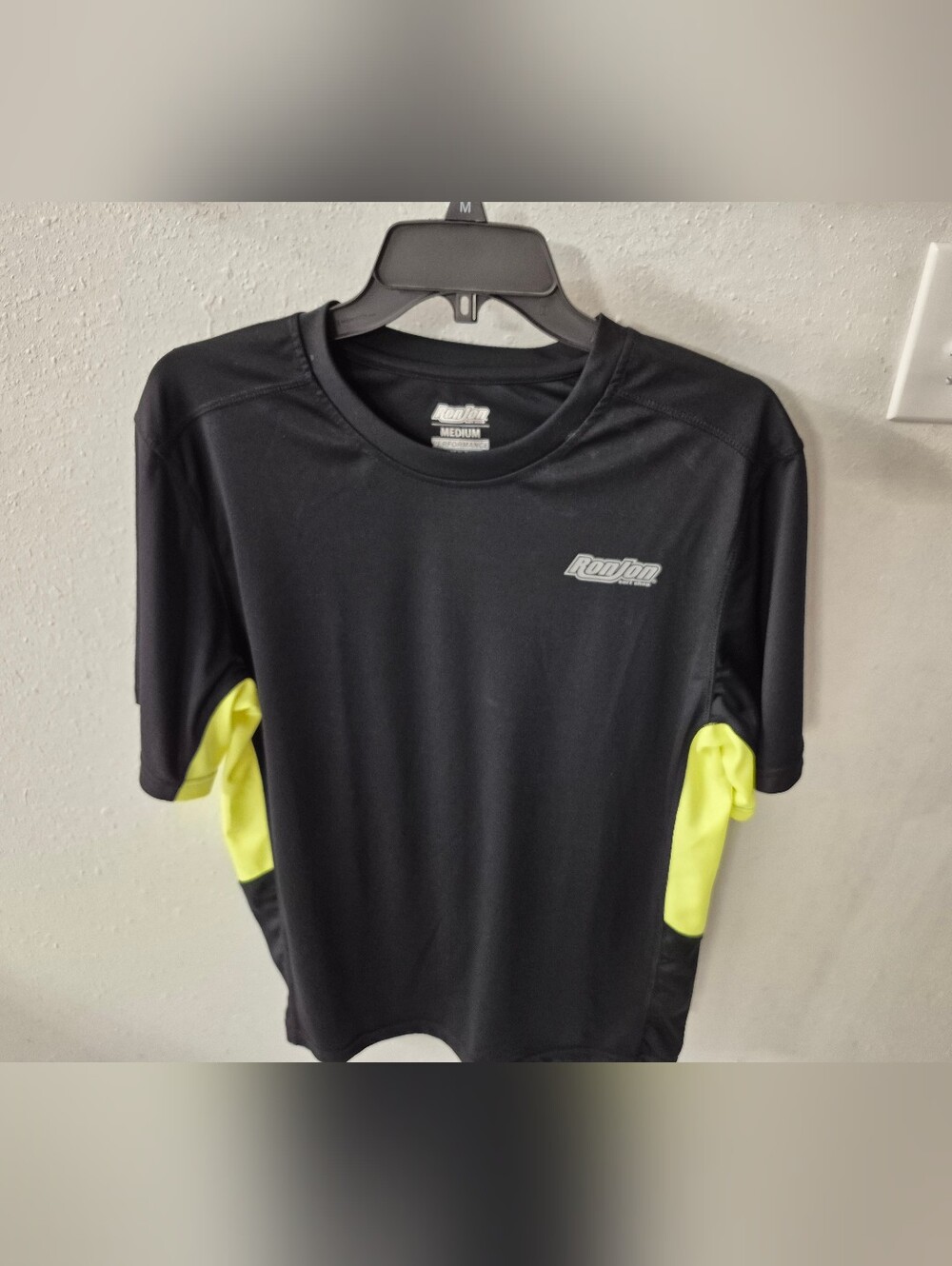 Ron Jon Black with Neon Yellow Side-Panel Performance Tee